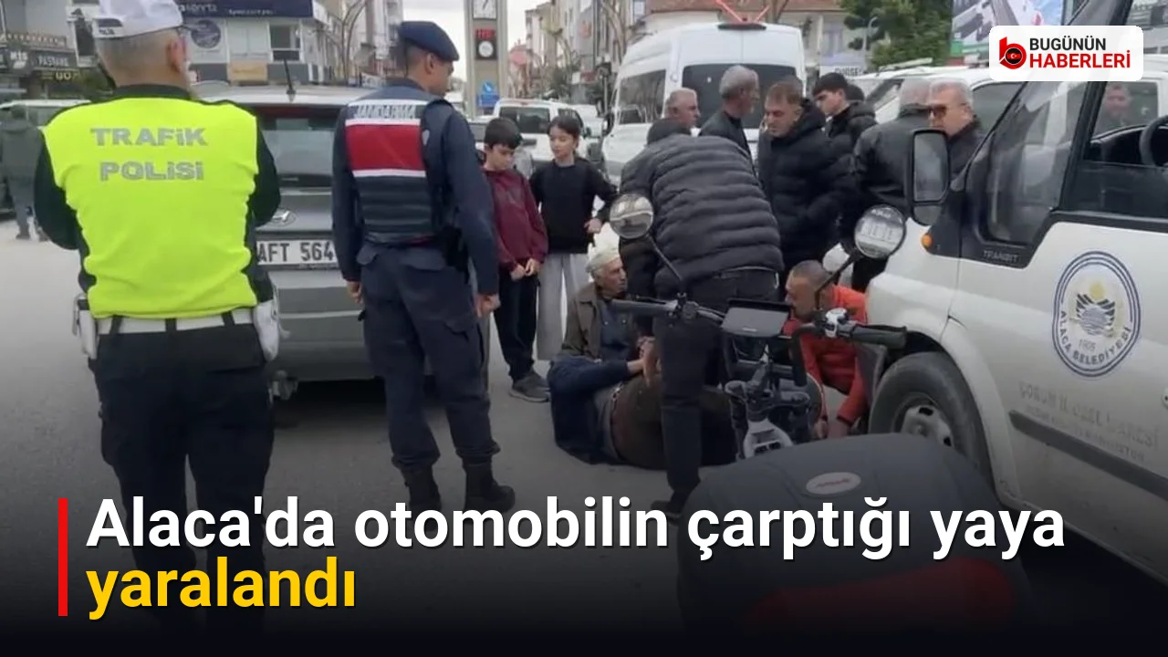 Alaca’da otomobilin çarptığı yaya yaralandı