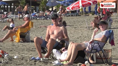 Alanya’da güneşli hava: Keykubat Plajı doldu