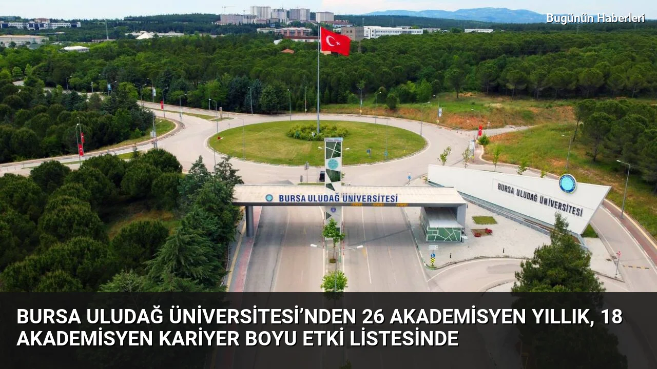 Bursa Uludağ Üniversitesi’nden 26 akademisyen yıllık, 18 akademisyen kariyer boyu etki listesinde