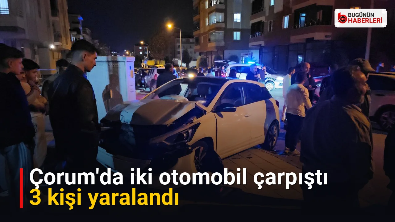 Çorum’da iki otomobil çarpıştı: 3 kişi yaralandı