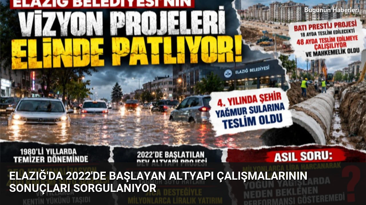 Elazığ’da 2022’de başlayan altyapı çalışmalarının sonuçları sorgulanıyor