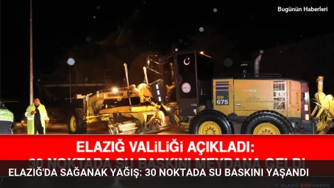 Elazığ’da sağanak yağış: 30 noktada su baskını yaşandı