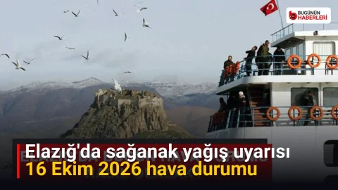 Elazığ’da sağanak yağış uyarısı: 16 Ekim 2026 hava durumu
