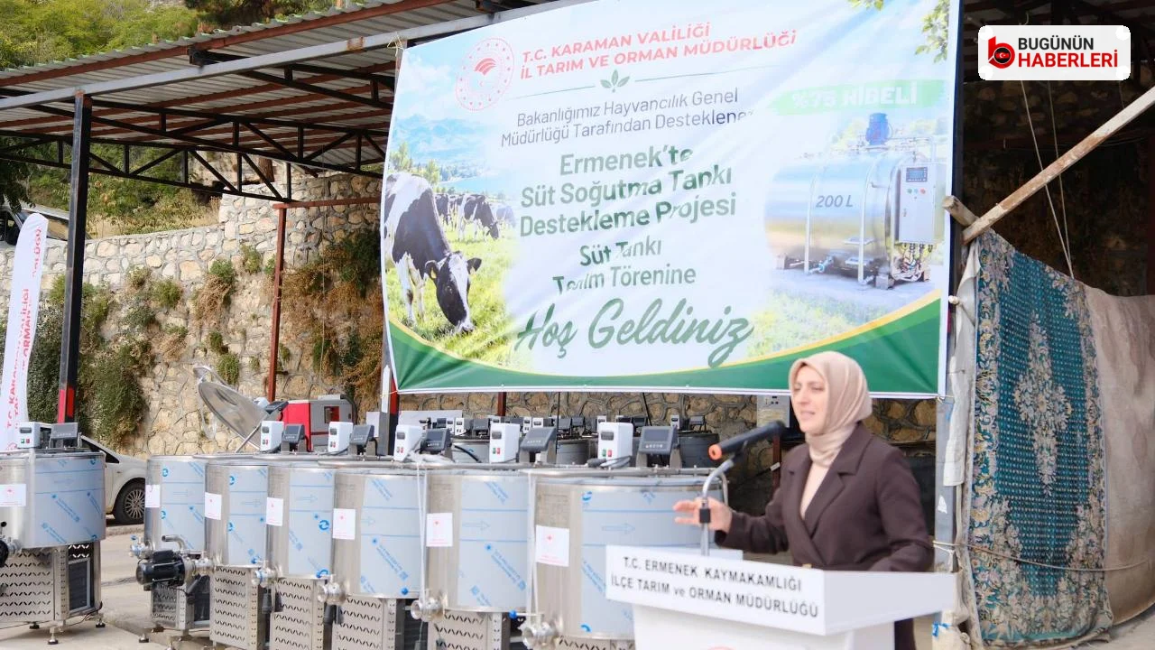 Ermenek’te üreticilere destek: Süt soğutma tankları teslim edildi