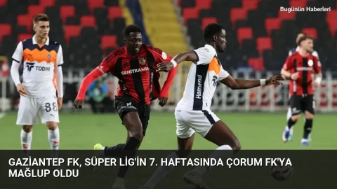Gaziantep FK, Süper Lig’in 7. haftasında Çorum FK’ya mağlup oldu