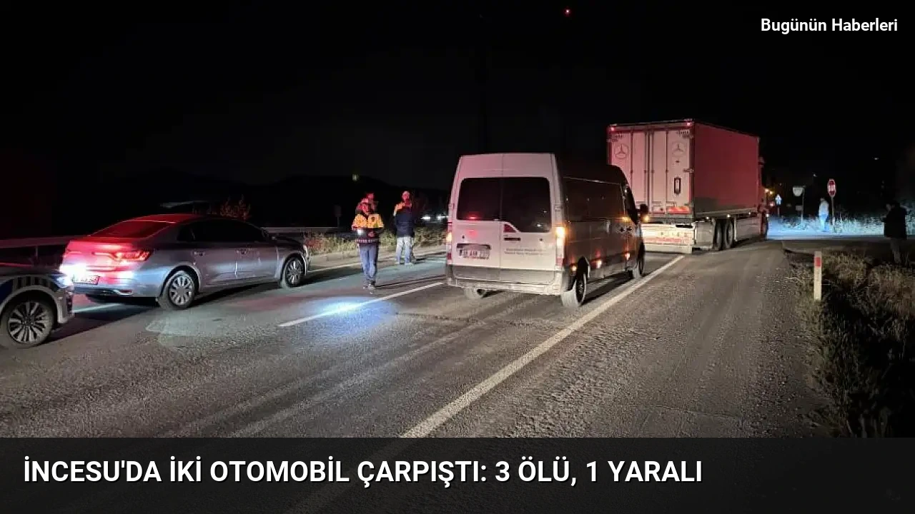 İncesu’da iki otomobil çarpıştı: 3 ölü, 1 yaralı