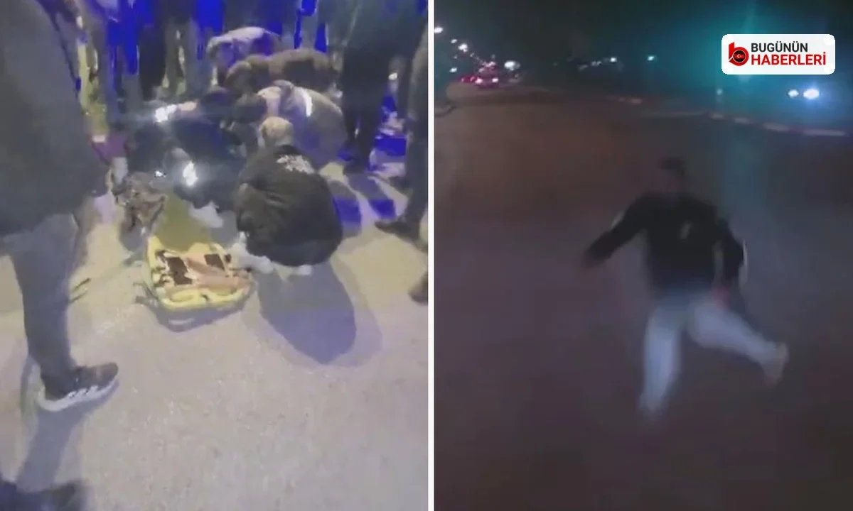 Kovancılar’da kamyonun çarptığı yayanın yaralandığı kaza kamerada
