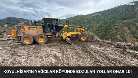 Koyulhisar’ın Yağcılar köyünde bozulan yollar onarıldı
