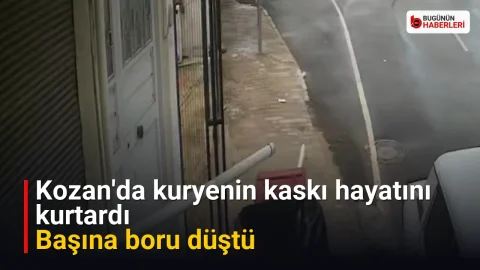Kozan’da kuryenin kaskı hayatını kurtardı: Başına boru düştü