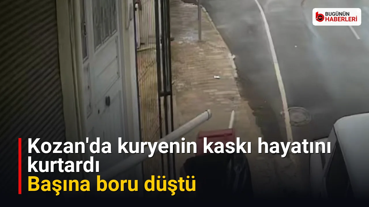 Kozan’da kuryenin kaskı hayatını kurtardı: Başına boru düştü