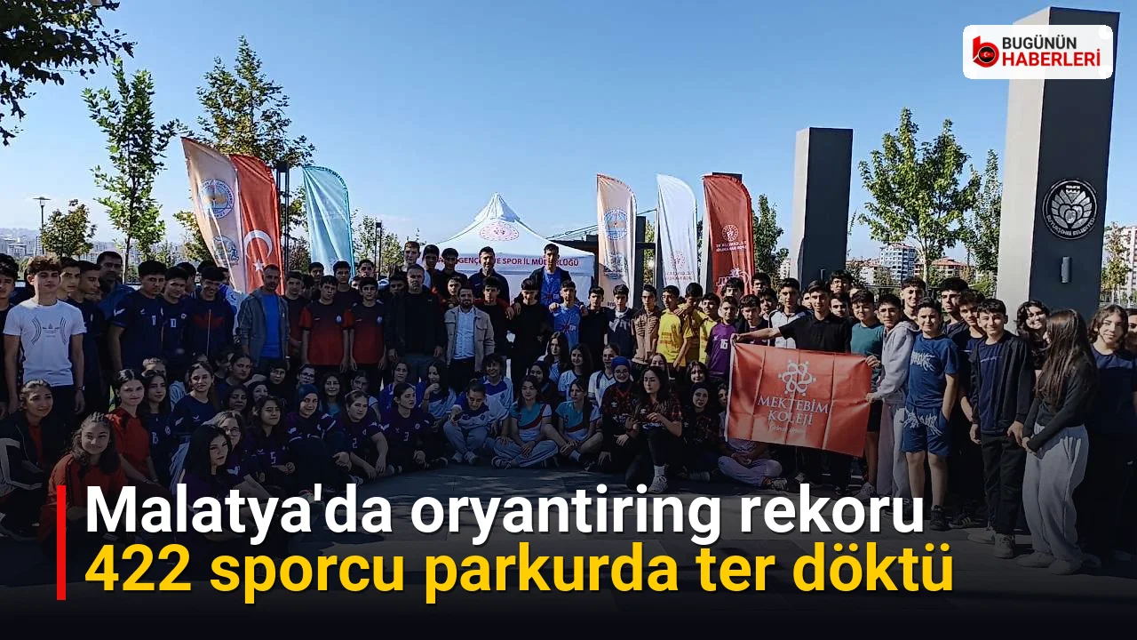 Malatya’da oryantiring rekoru: 422 sporcu parkurda ter döktü