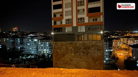 Mamak’ta toprak kayması: 17 katlı apartmanın istinat duvarı çöktü