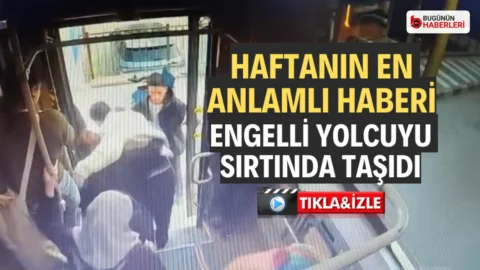 Manisa’da halk otobüsü şoföründen örnek davranış: Engelli yolcuyu sırtında taşıdı