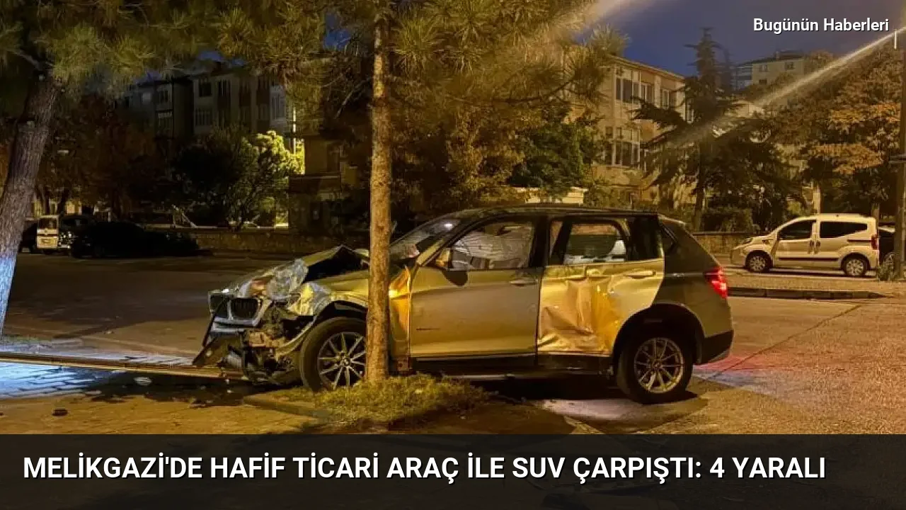 Melikgazi’de hafif ticari araç ile SUV çarpıştı: 4 yaralı
