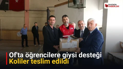 Of’ta öğrencilere giysi desteği: Koliler teslim edildi