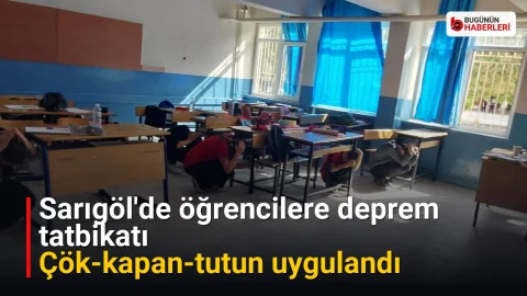 Sarıgöl’de öğrencilere deprem tatbikatı: Çök-kapan-tutun uygulandı